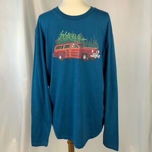 Club Room Men’s Blue Christmas Long Sleeve Size Large